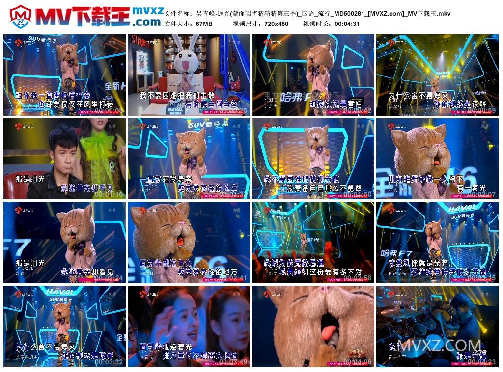 吴青峰-逆光(蒙面唱将猜猜猜第三季)_国语_流行_MD500281